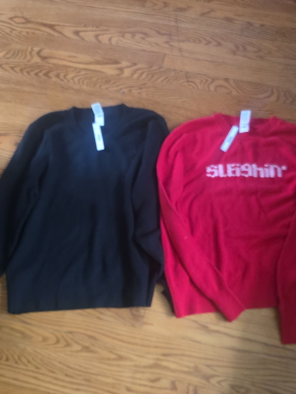 PINK Victoria's Secret Womans Xl Crewneck Sweater - Black & Red